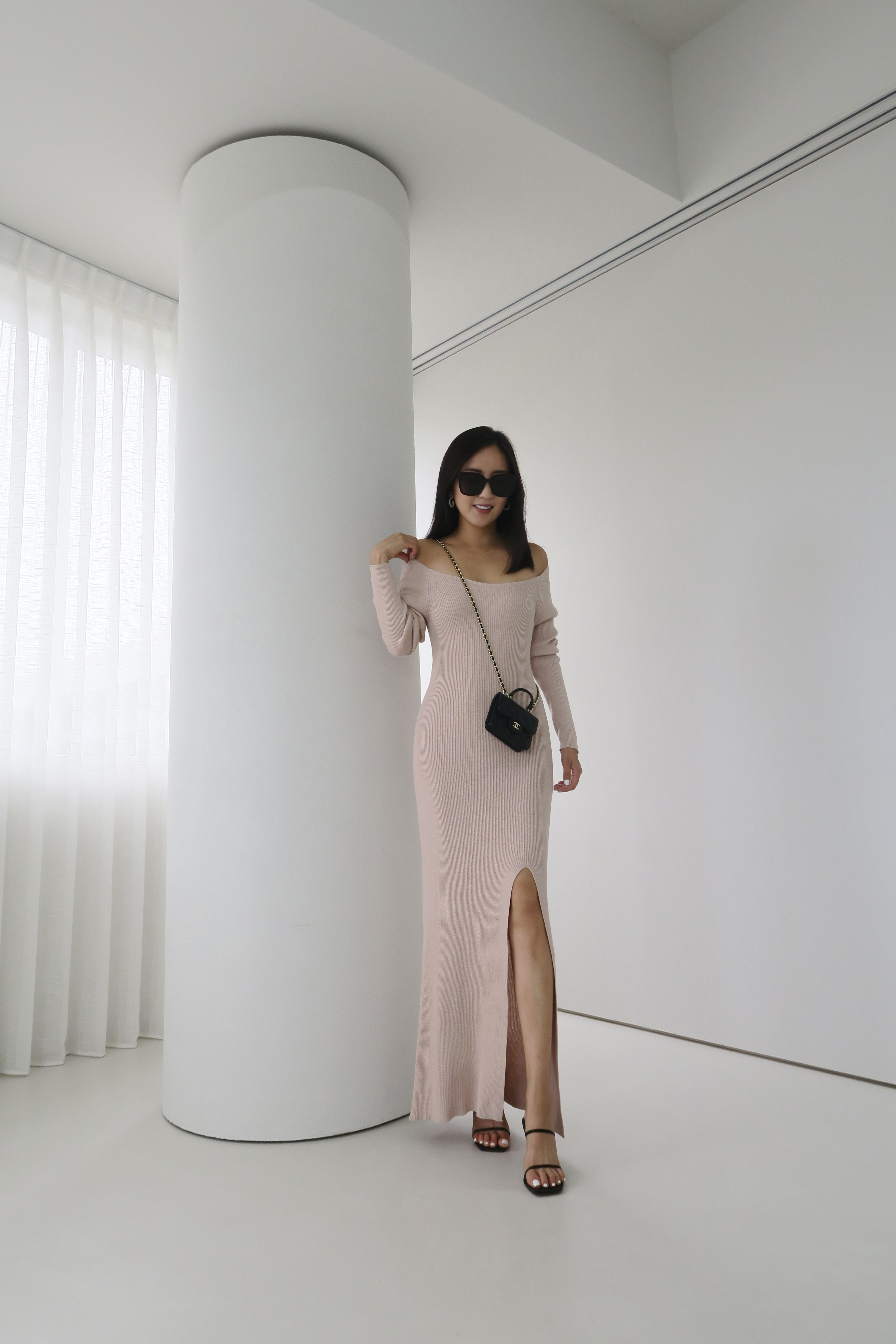 開衩針織洋裝(現貨)