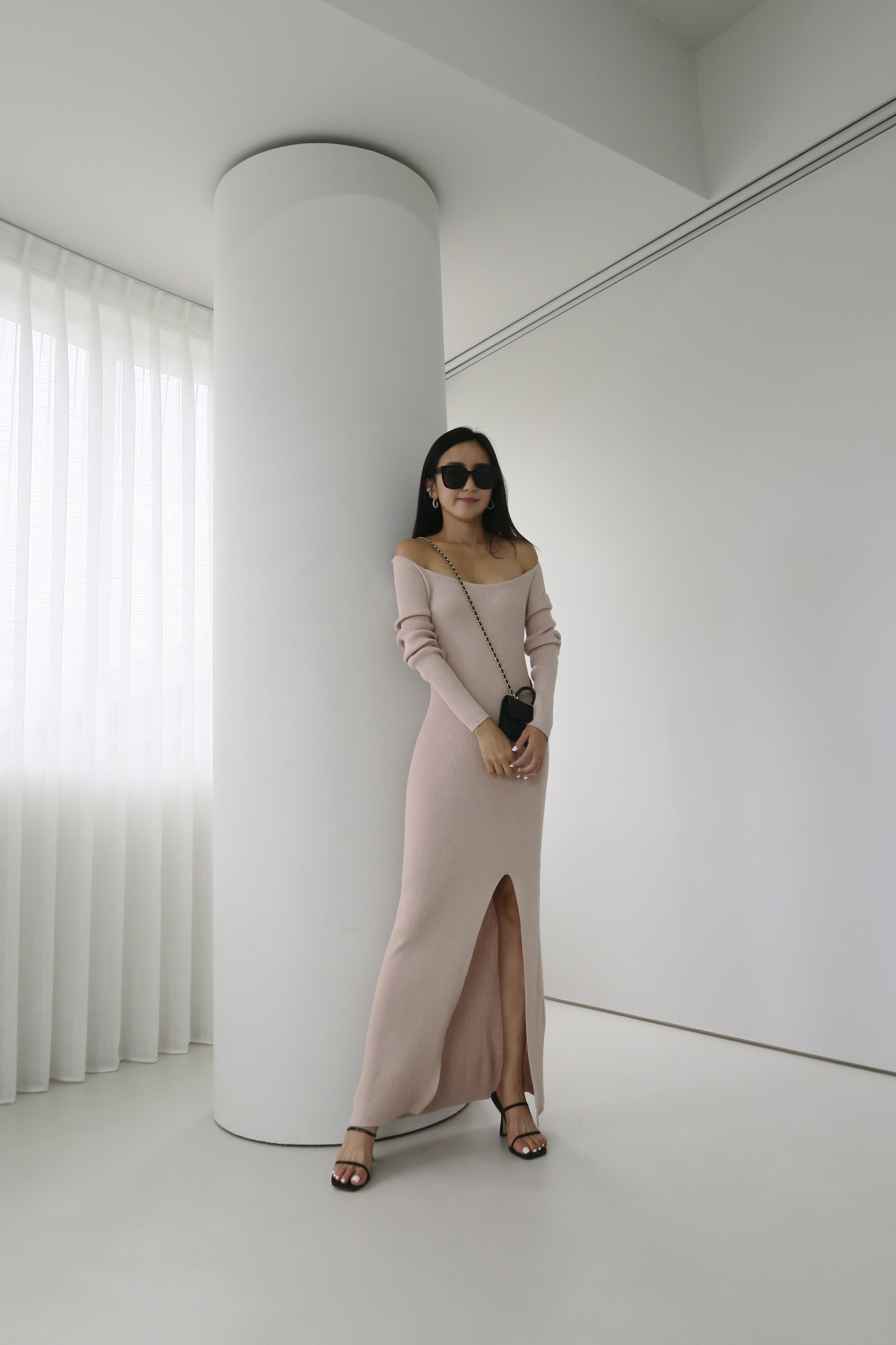 開衩針織洋裝(現貨)