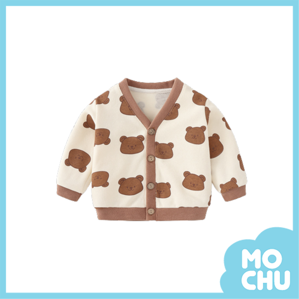 卡其熊熊休閒開衫