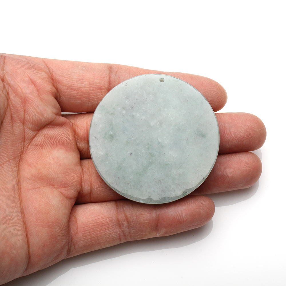 【雅紅珠寶】天然飄綠翡翠項鍊-平安無事牌-平平安安-N0353