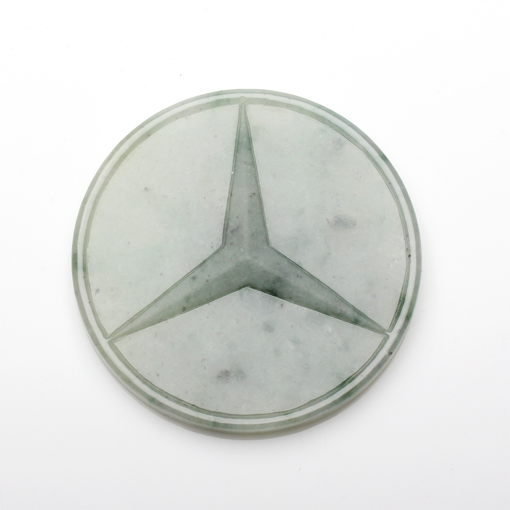 【雅紅珠寶】天然飄綠翡翠項鍊-賓士logo-N0354