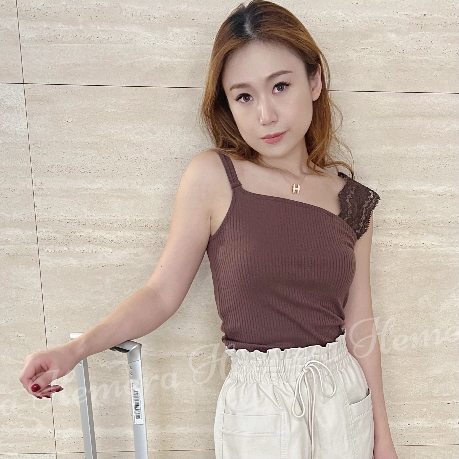 棉質單邊Lace肩帶上身 TP22S1019