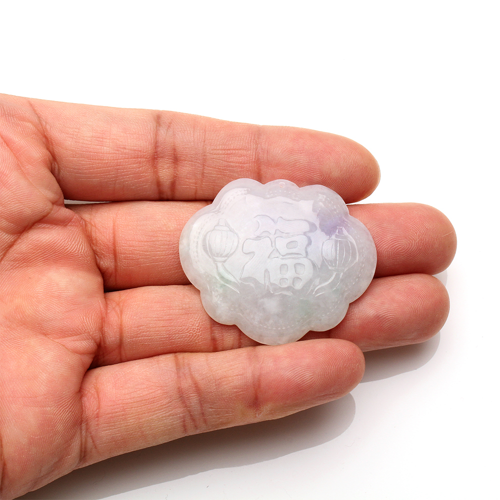 【雅紅珠寶】天然春帶彩翡翠項鍊-事事如意-光明燈-N0357