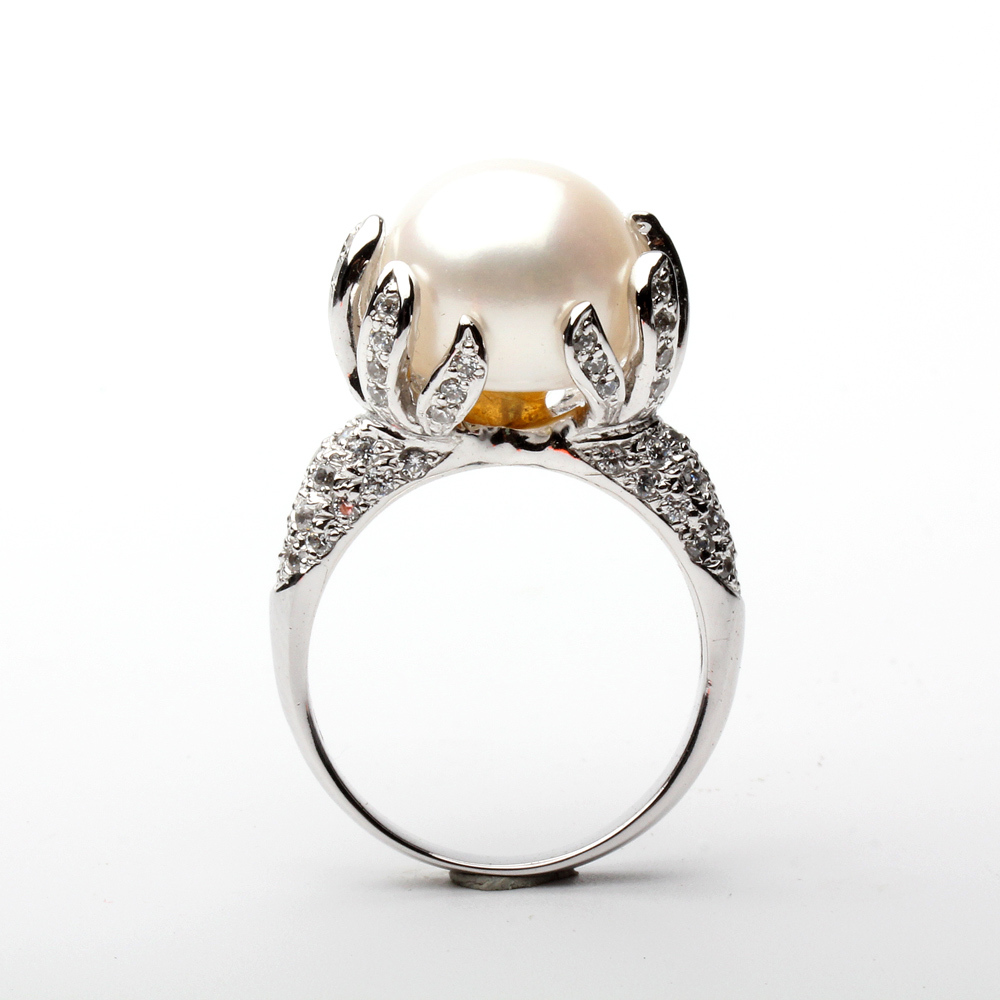 【雅紅珠寶】天然珍珠戒指-925銀飾-鳥語花香-R0428