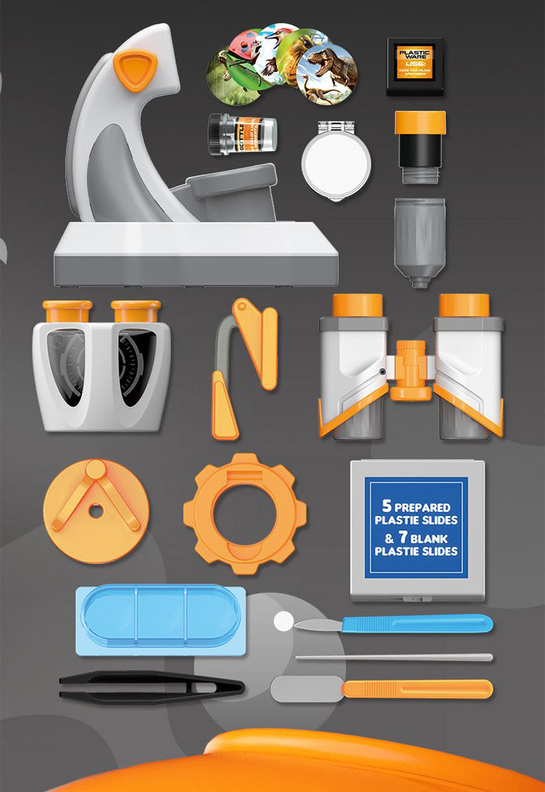 STEM 顯微鏡望遠鏡放大鏡 4合1套裝