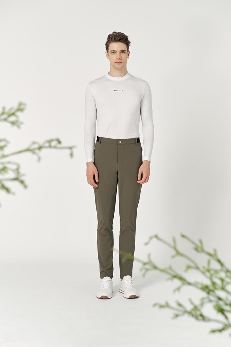 經典男長褲-橄綠