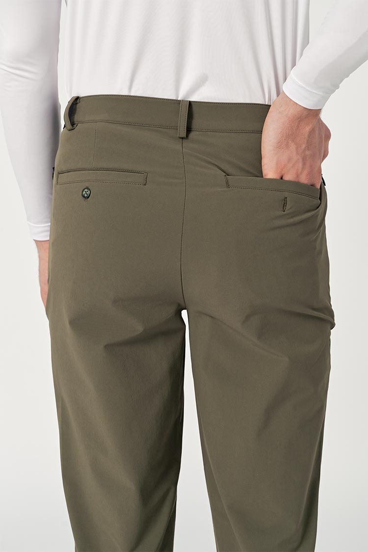 經典男長褲-橄綠