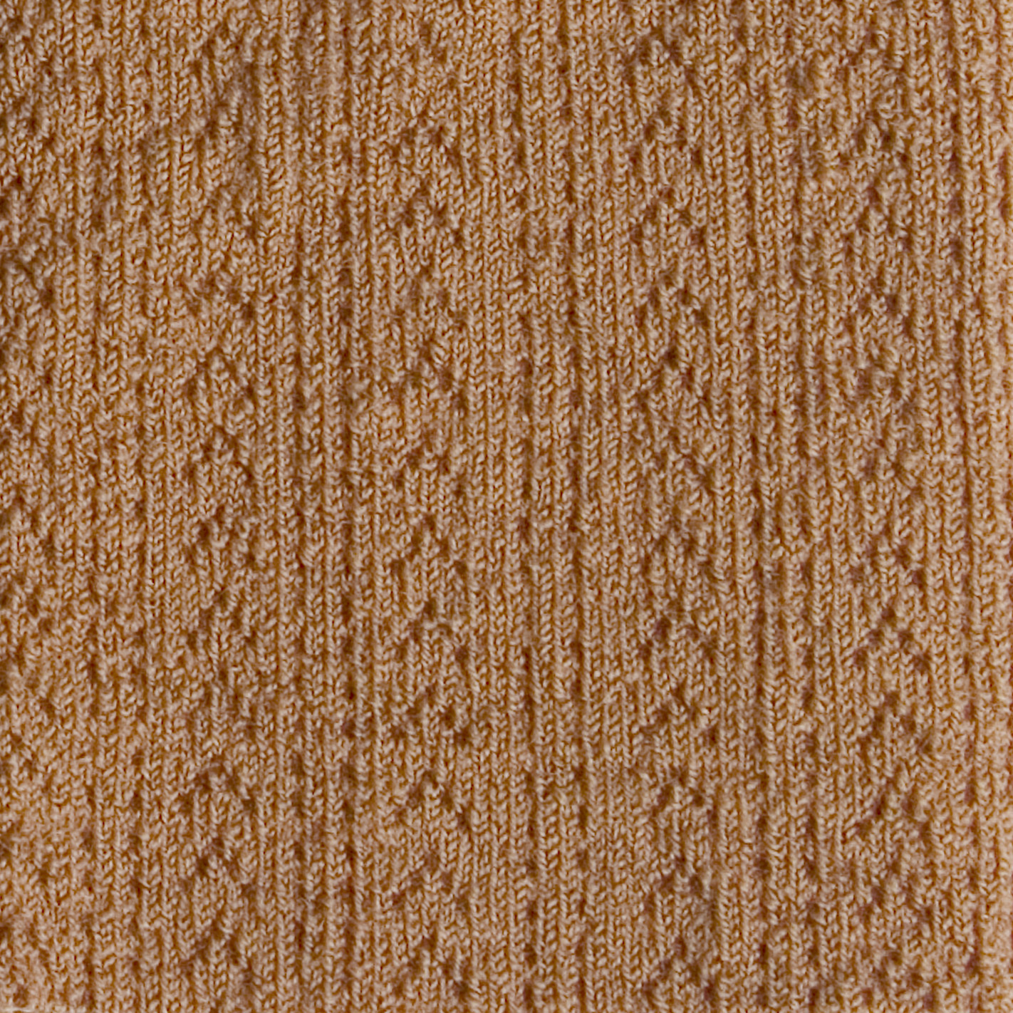 COLLÉGIEN - Angelique Pointelle Merino Wood Tights（Caramel au Beurre Sale）