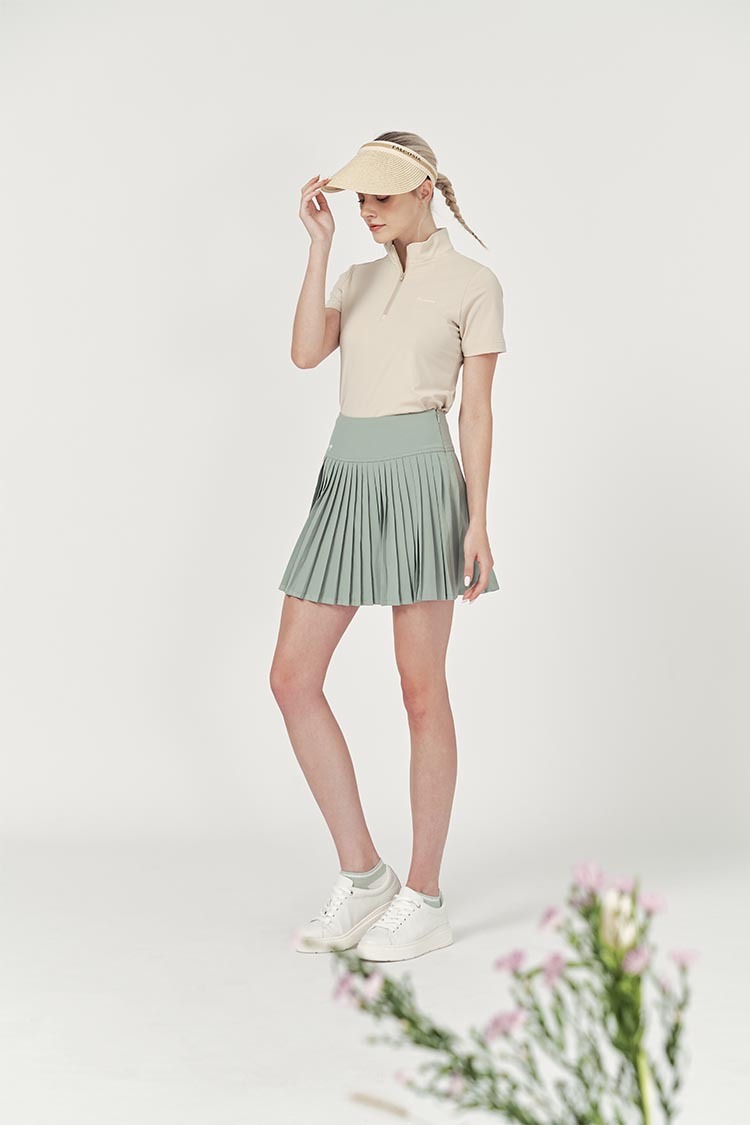 小高印花領女衫-米