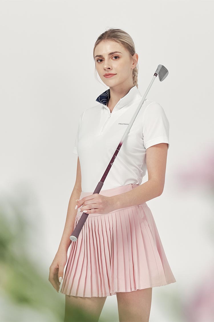 小高印花領女衫-白