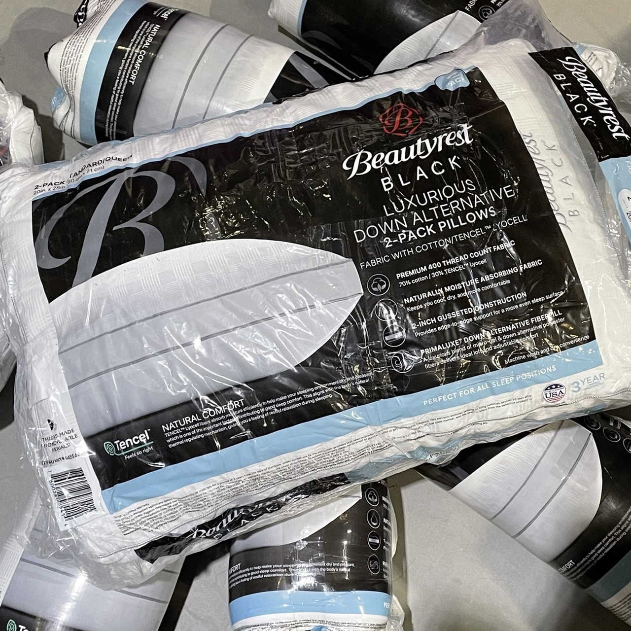 「現貨在台」席夢思 枕頭 黑標 一組兩顆【beautyrest】