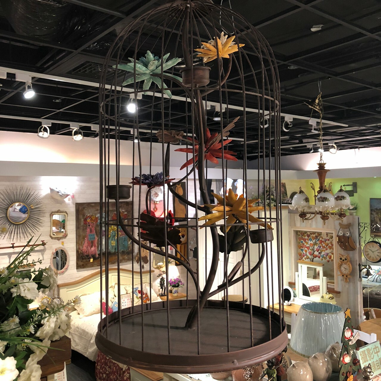 掛式鳥籠燭台