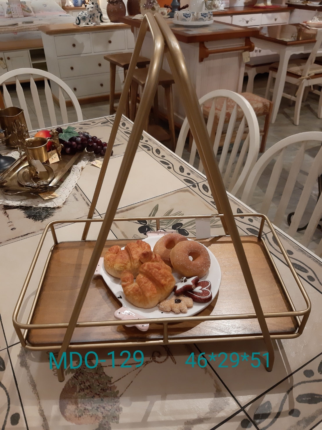 金色手提糕點籃