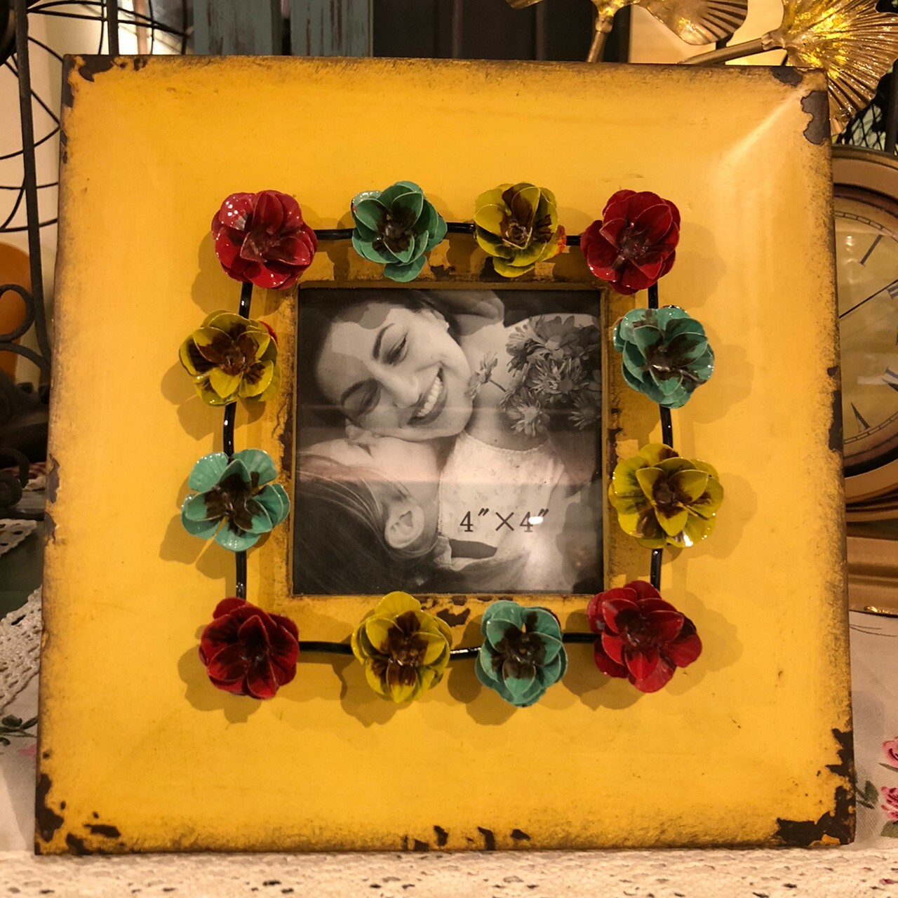 仿古方形玫瑰花相框