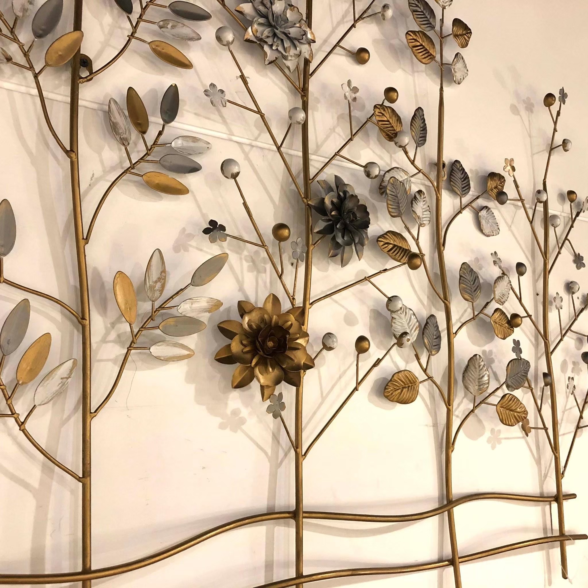 鐵藝金色花果連蔓壁飾