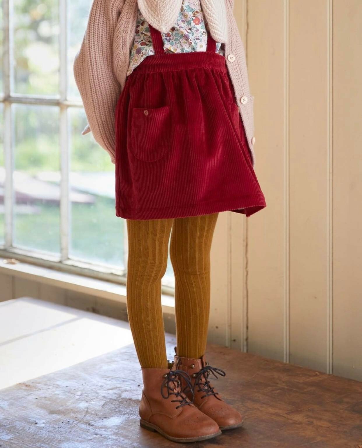 COLLÉGIEN - Louise Ribbed Tights（Doux Agneaux）