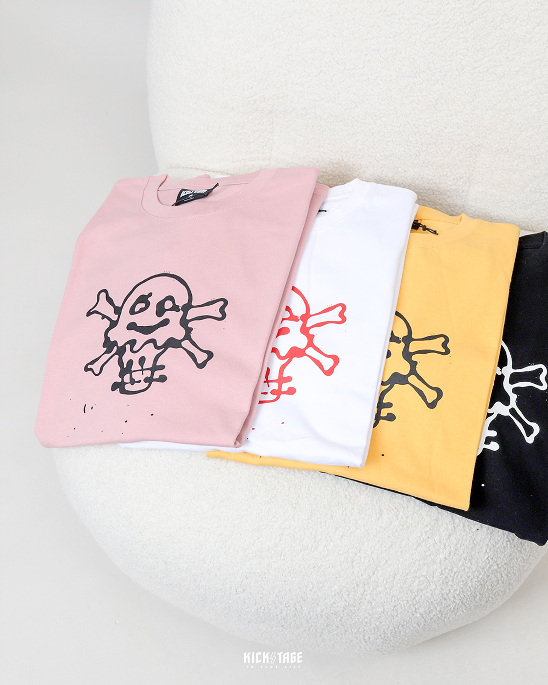 **特價商品無退換**男女款 ICE CREAM SPLAT SS TEE 黑色 黃色 白色 草莓牛奶 骷顱 冰淇淋 簍空 潑墨 塗鴉 短T【421-4201】