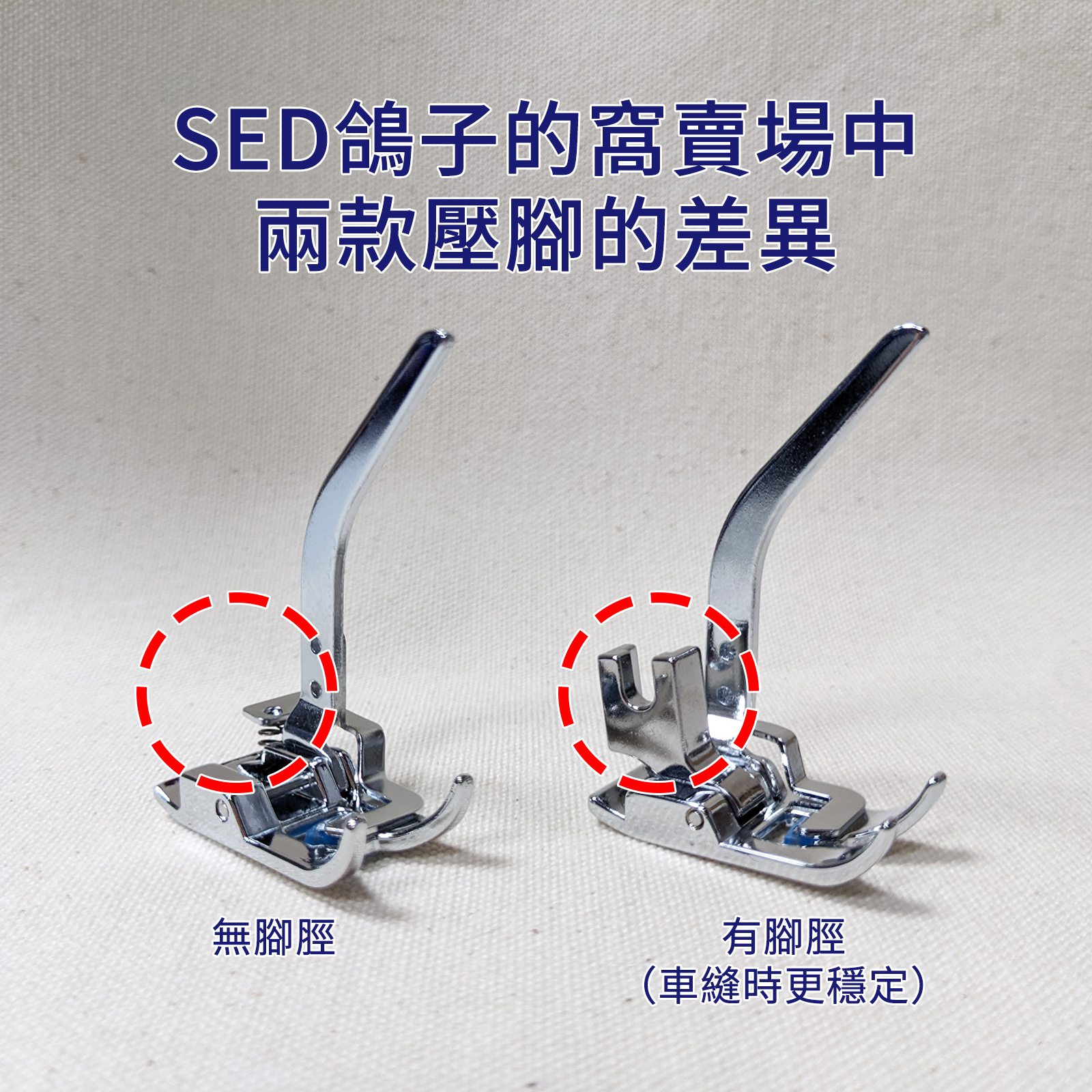 針織彈性同步壓腳（含壓腳脛）