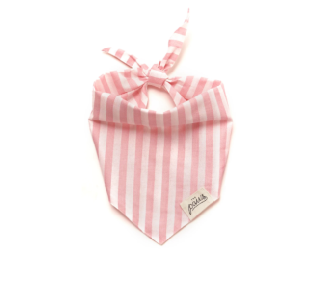 THE Paws 手作寵物領巾 - Cabana Blush Pink Stripes