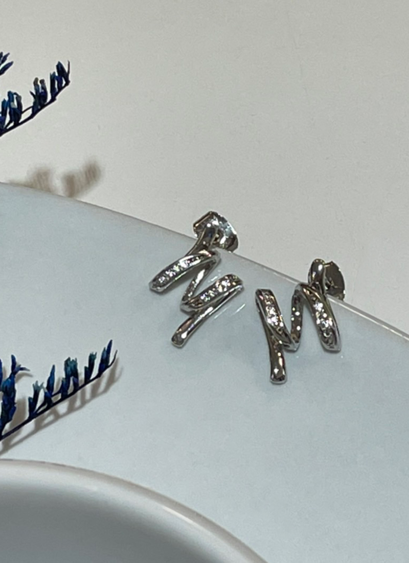 [現貨] 螺旋碎鑽耳環