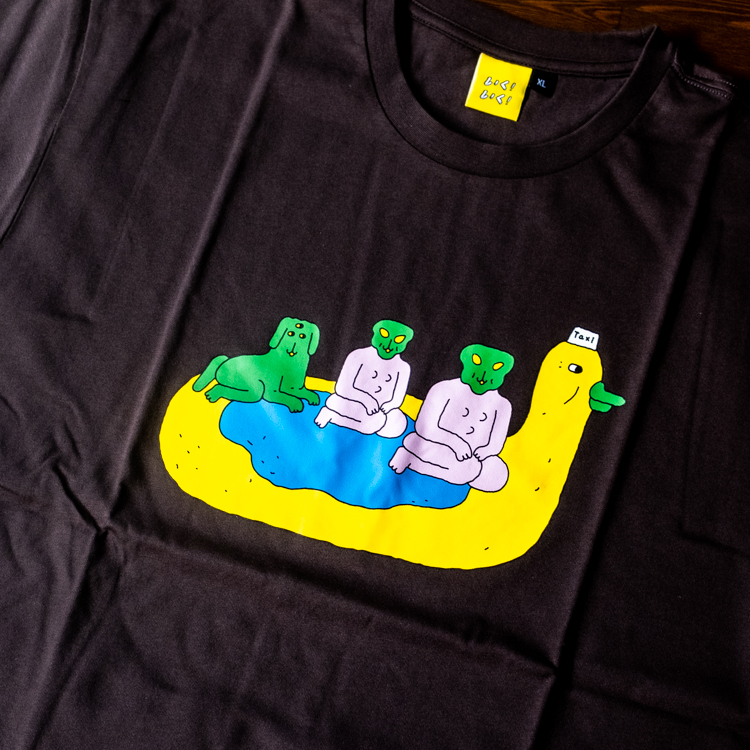 いくいく小高潮色計事務所｜高潮腥Ｔ｜外腥人放暑假｜黑 XL