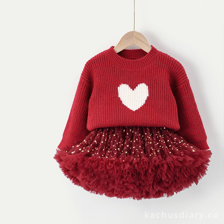 Red Heart Tutu Skirt Set