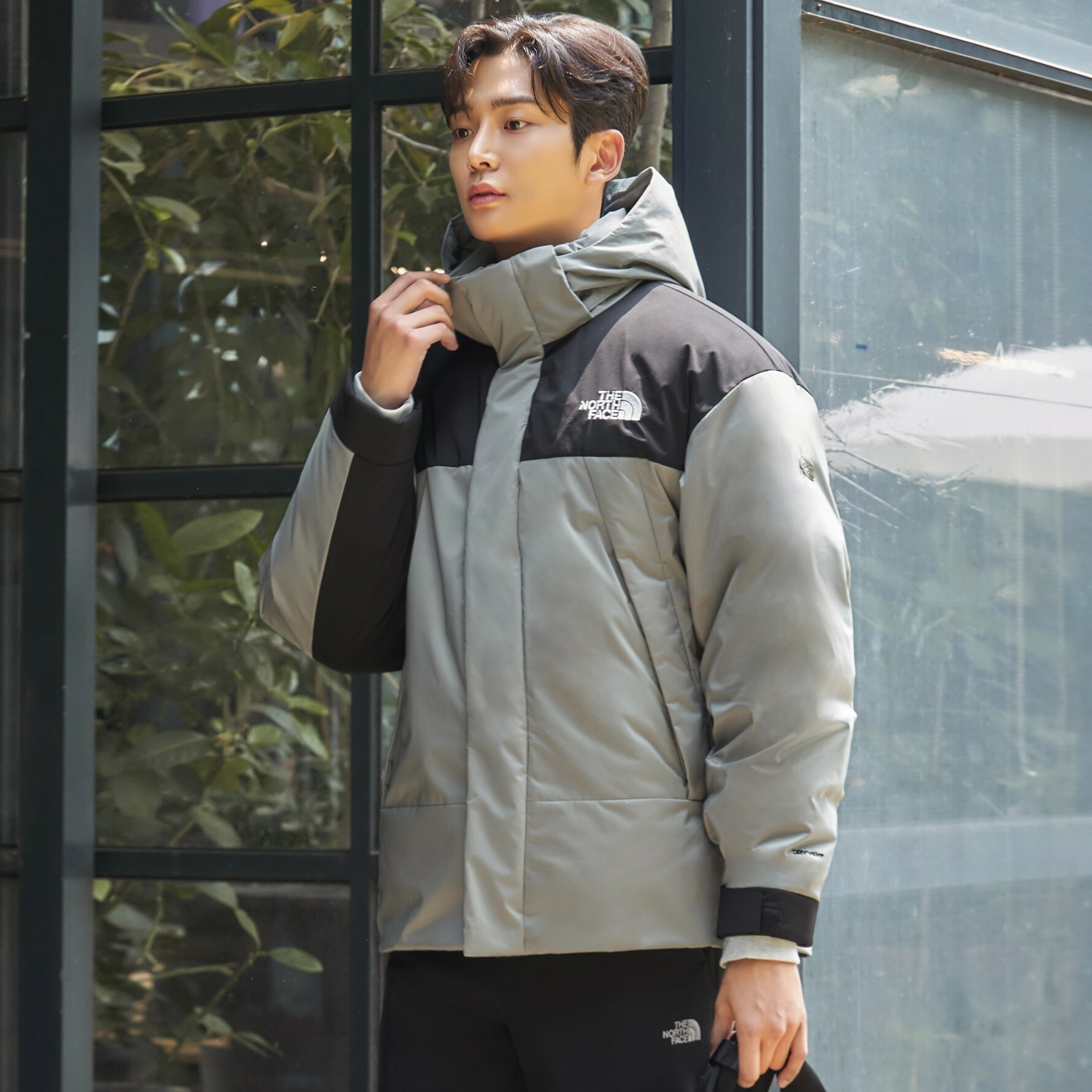 THE NORTH FACE AIR HEAT DOWN 連帽 羽絨外套 夾克 淺綠 NJ2DN50D