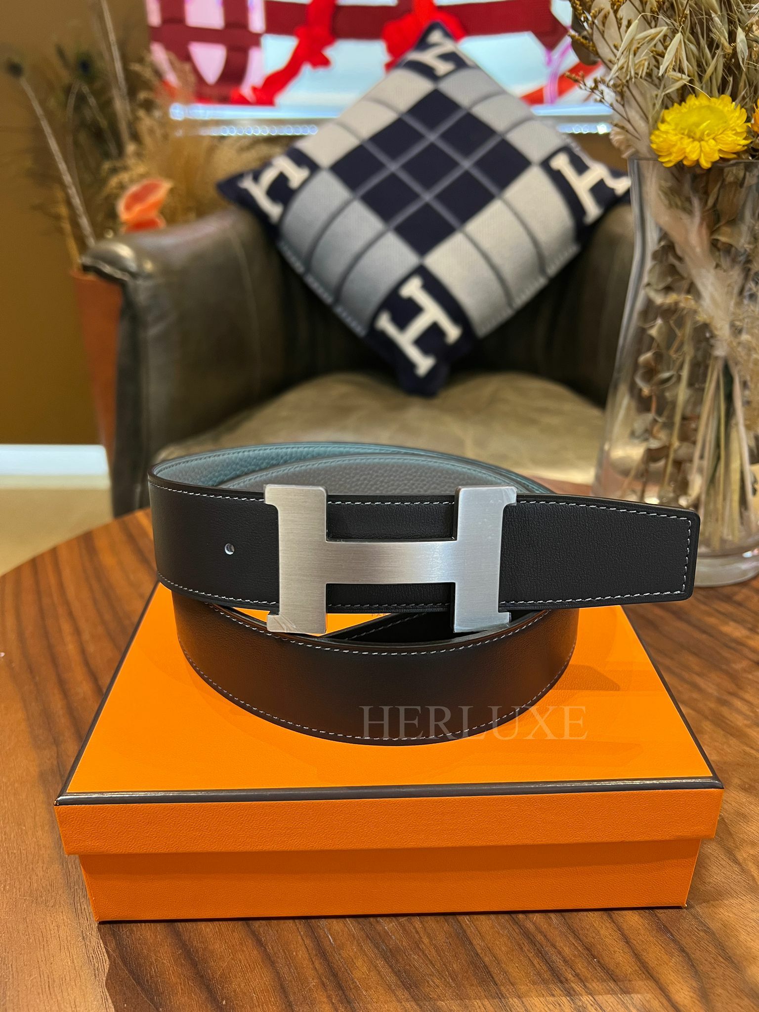 Constance gris moyen belt 38mm CK (可選擇皮帶顏色及長度)