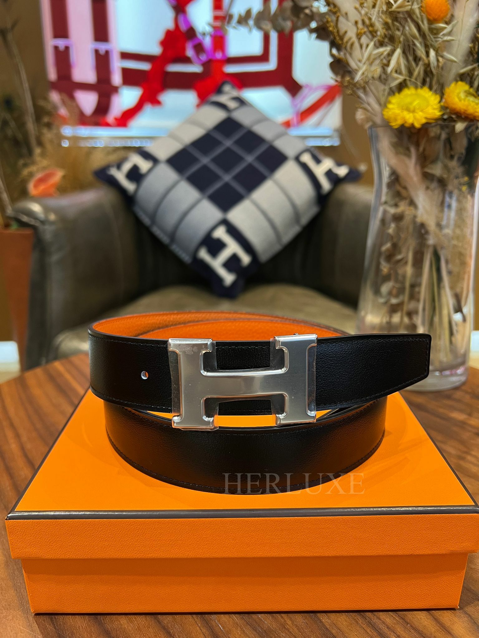 Constance argent belt 32mm CK (可選擇皮帶顏色及長度)