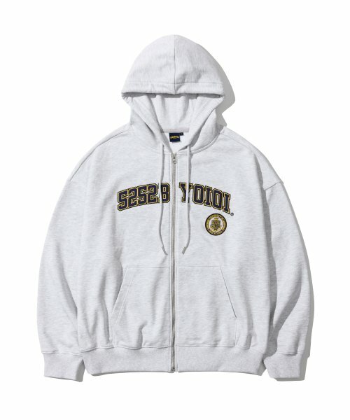 5252 By OiOi 22FW 5BO ARCH LOGO HOODED ZIPUP - LIGHT GREY