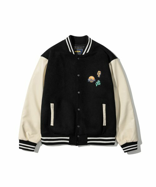 5252 By OiOi 22FW VARSITY WOOL BASEBALL JACKET - BLACK