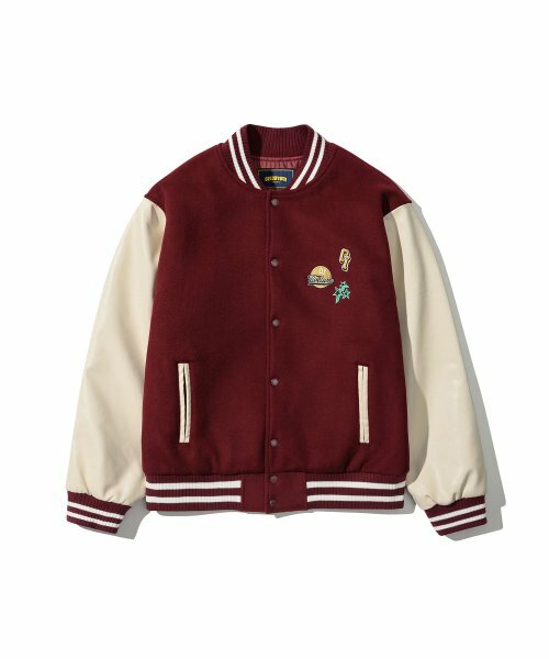 5252 By OiOi 22FW VARSITY WOOL BASEBALL JACKET - BURGUNDY