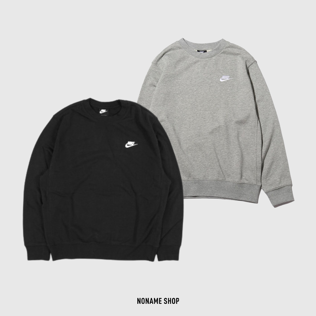 NIKE French Terry Crew 基本款 字勾 Logo 大學Tee 兩色 (男款)