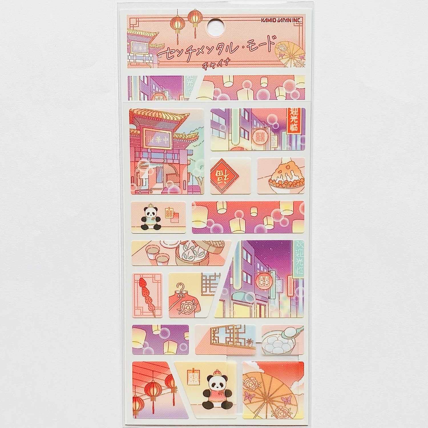 中國 半透明 漫畫景色貼紙｜日本Kamio