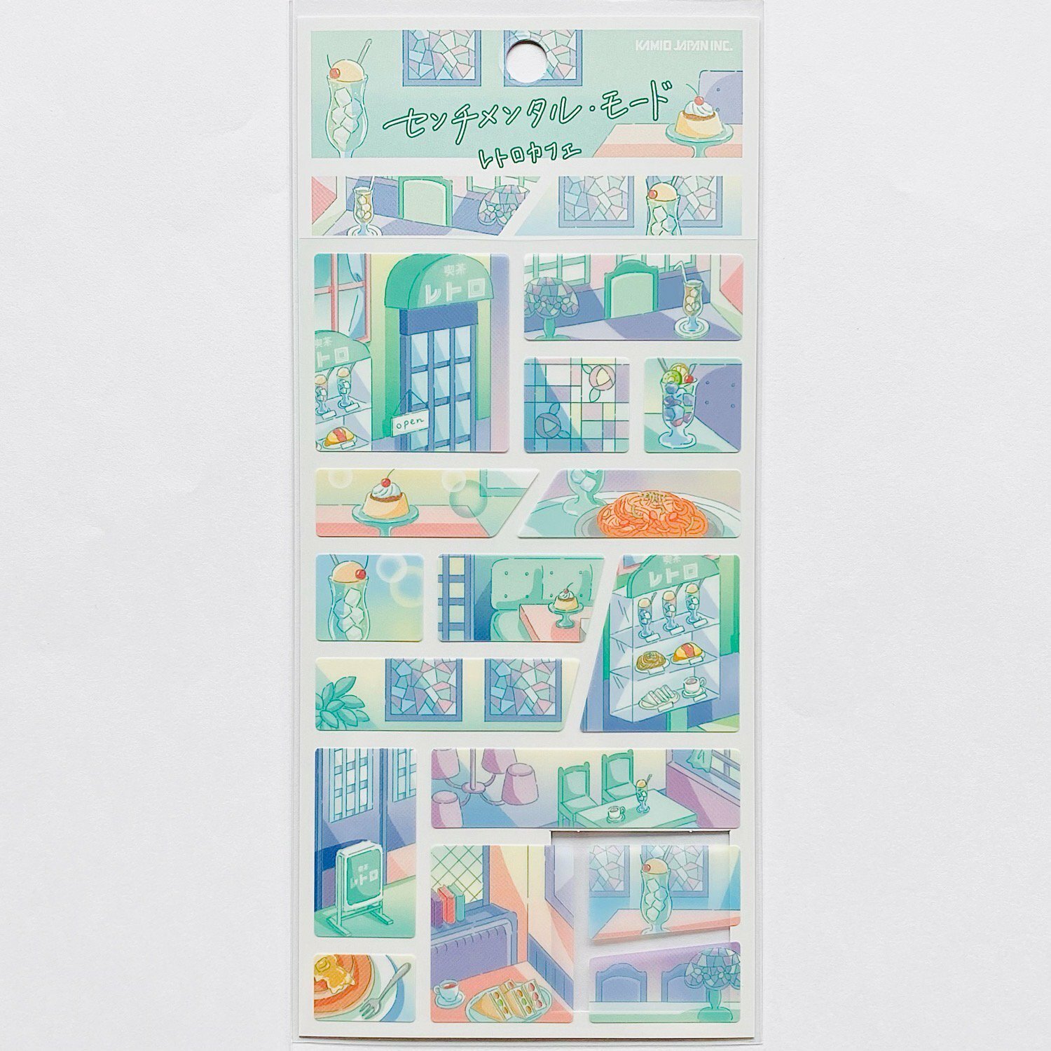 復古咖啡館 半透明 漫畫景色貼紙｜日本Kamio