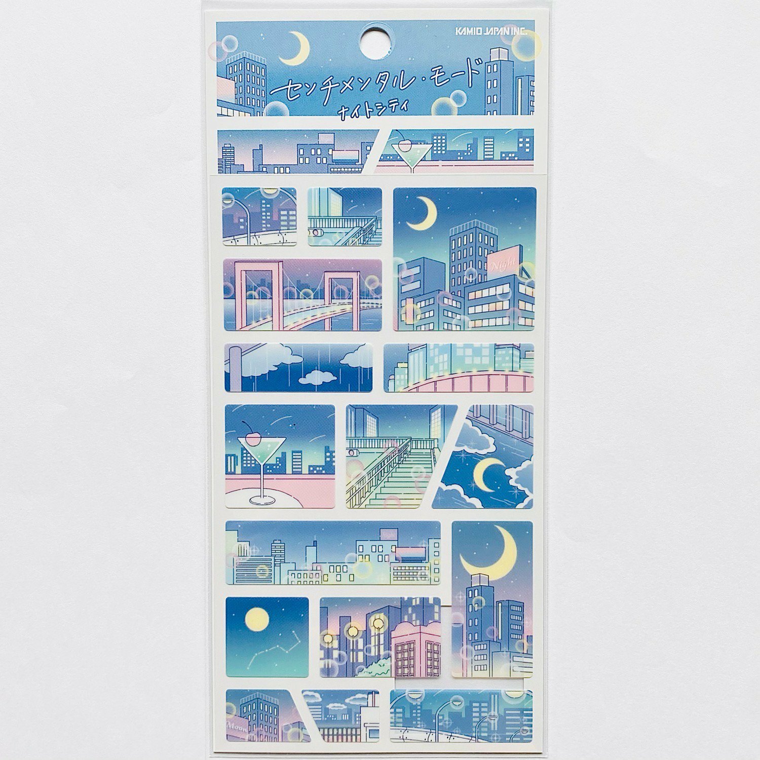 城市夜景 半透明 漫畫景色貼紙｜日本Kamio