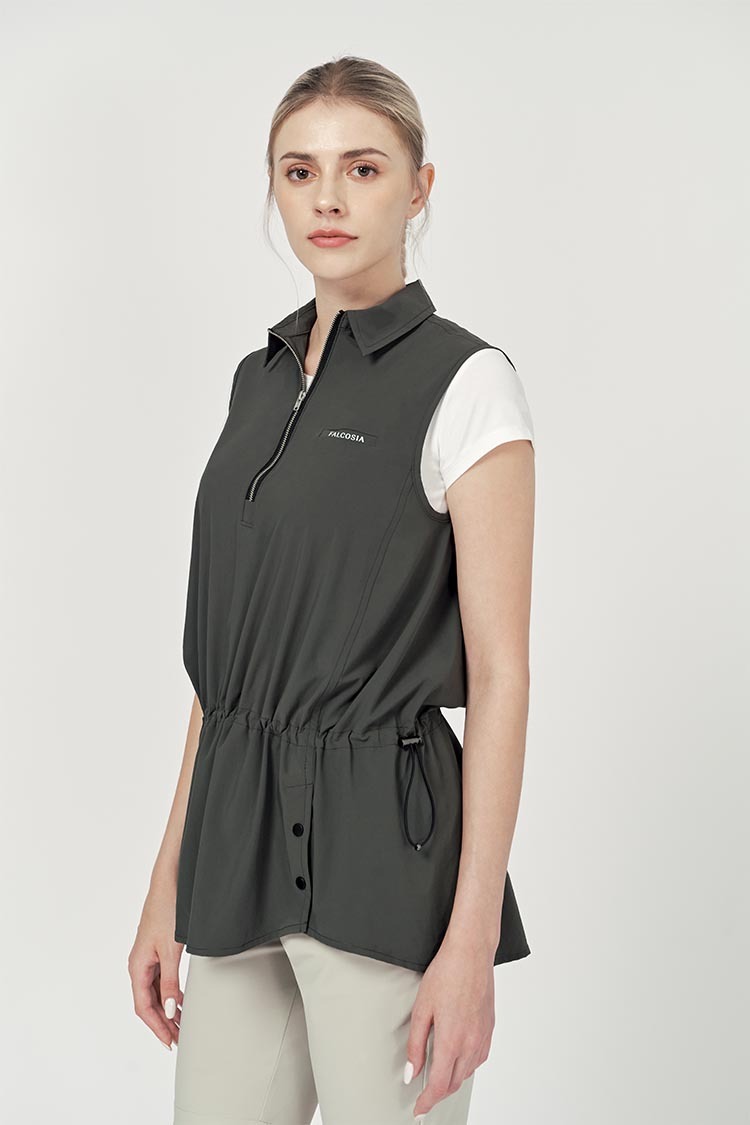 涼感背心女上衣-墨棕