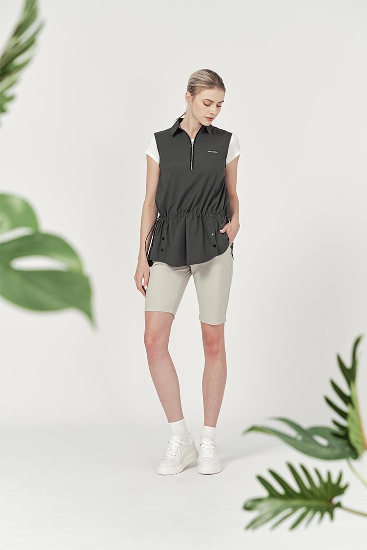 涼感背心女上衣-墨棕
