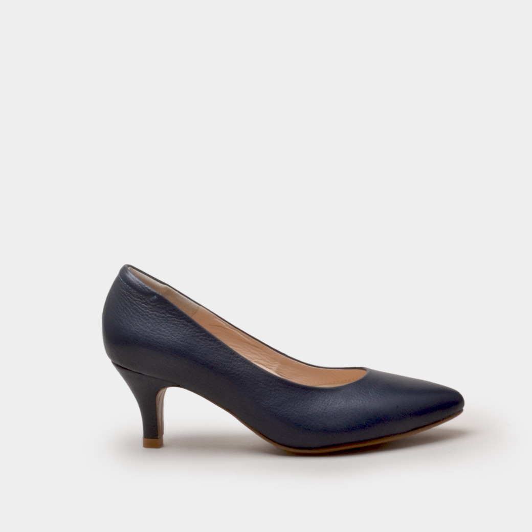 M3159  深藍小羊皮 手工高跟鞋