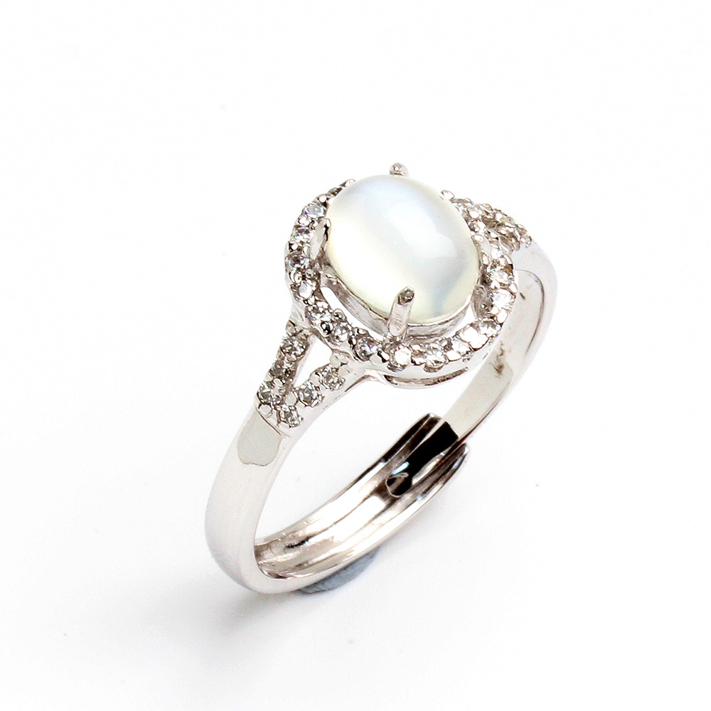 【雅紅珠寶】天然貓眼月光石戒指-925銀飾-怡然自得-活圍設計-R0414