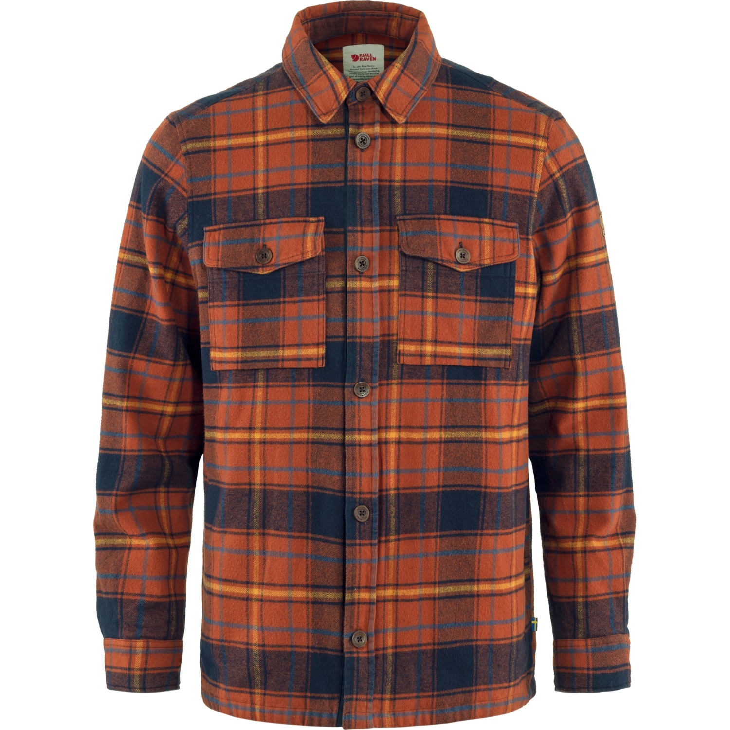 Fjallraven 瑞典北極狐 Ovik Lite Padded Shirt M 男款 休閒長袖襯衫 F87069-215-555 秋葉橘/暗深藍 [HappyOutdoor]