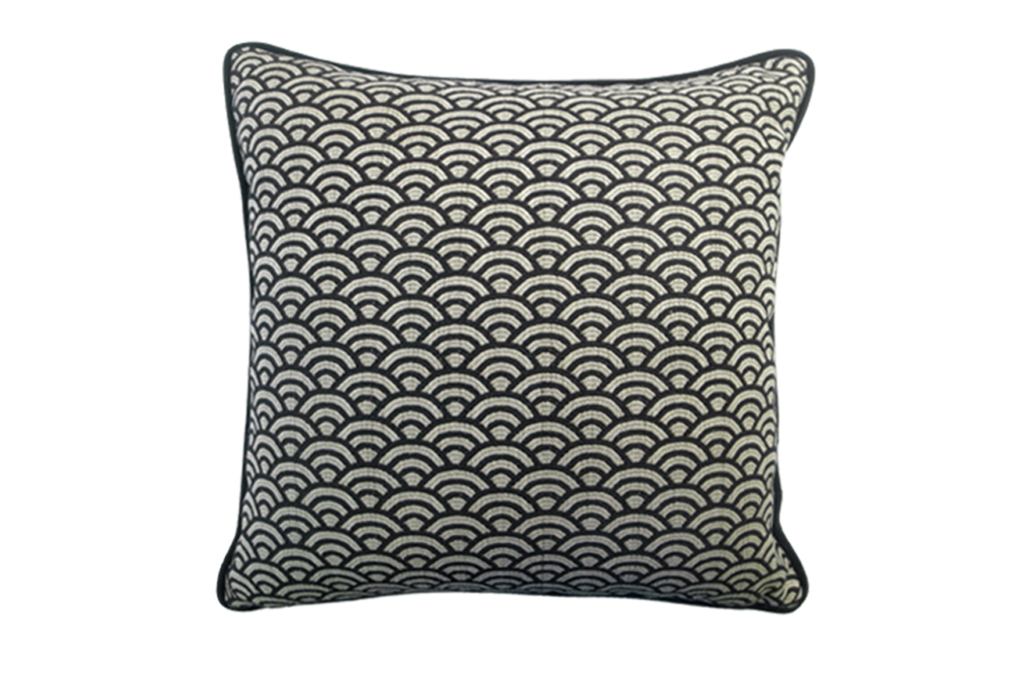 和風波紋黑抱枕