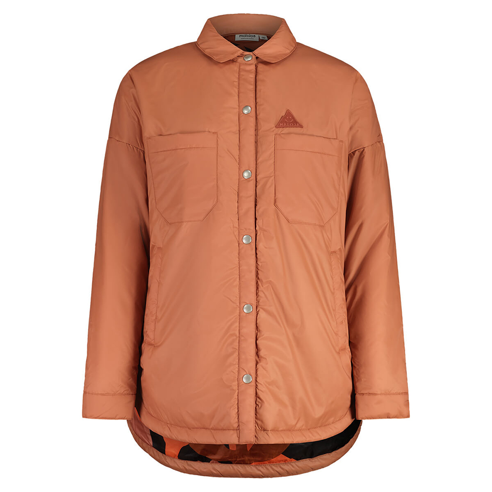 【MALOJA】女 Primaloft BIO 防風保暖長版襯衫外套 / 22MA34437-[粉橘]