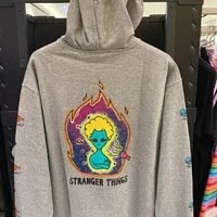 [S] NERDY CHARACTER OVERFIT PULLOVER HOODIE,GRAY, SN143 (SN143)