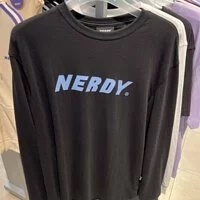 [S] NERDY BASIC BIG LOGO LONG SLEEVE,BLACK, SN145 (SN145)