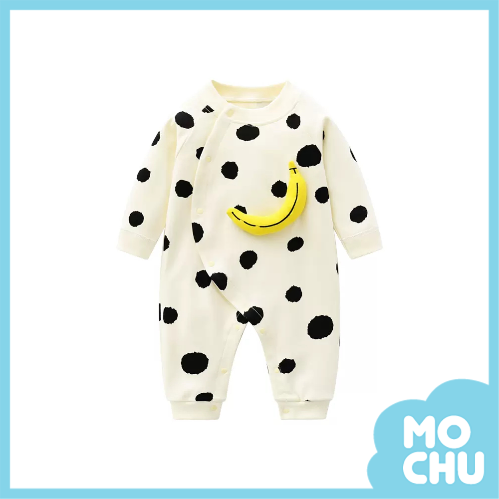 香蕉點點長袖連身衣