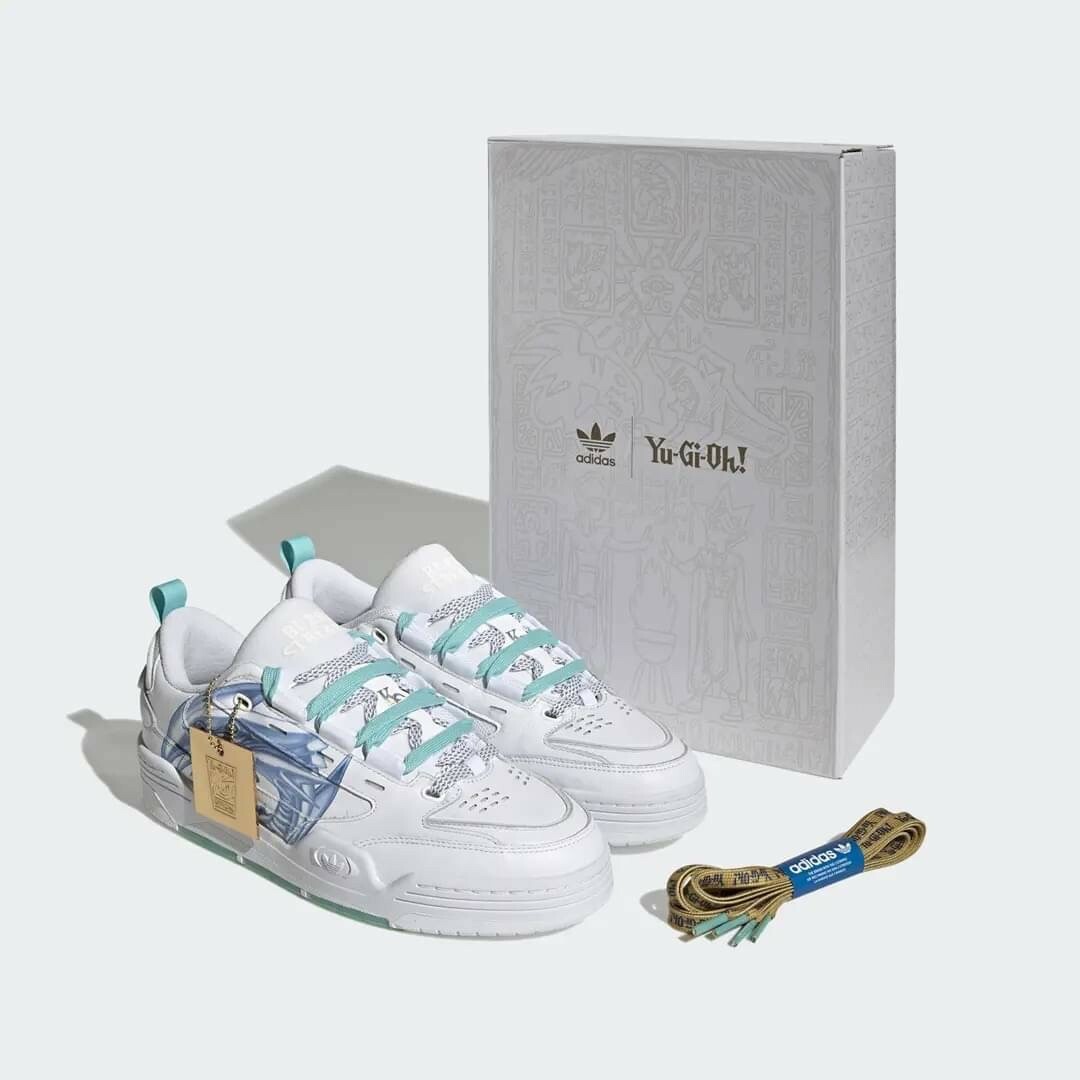 遊☆戱☆王 Yu-Gi-Oh! × Adidas  遊戲王聯名限定 青眼白龍 休閒鞋 白色球鞋