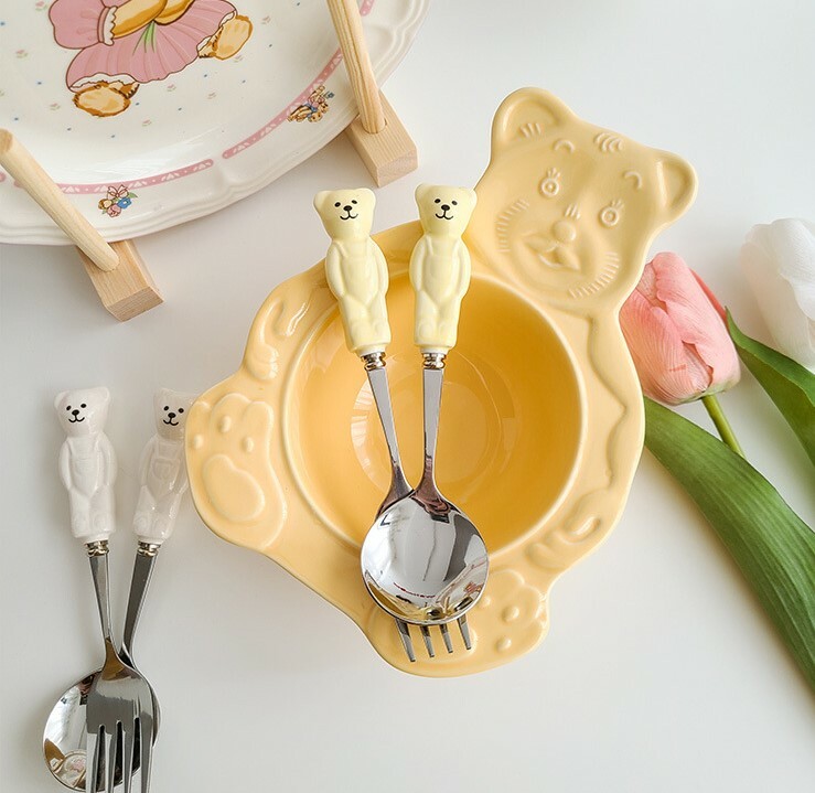 《1123》304不銹鋼可愛小熊湯叉