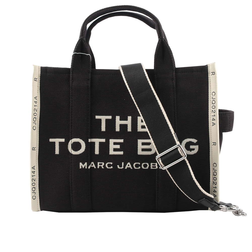 【MARC JACOBS】THE JACQUARD TOTE 雙色中款托特包(黑色/米色) M0017027 001
