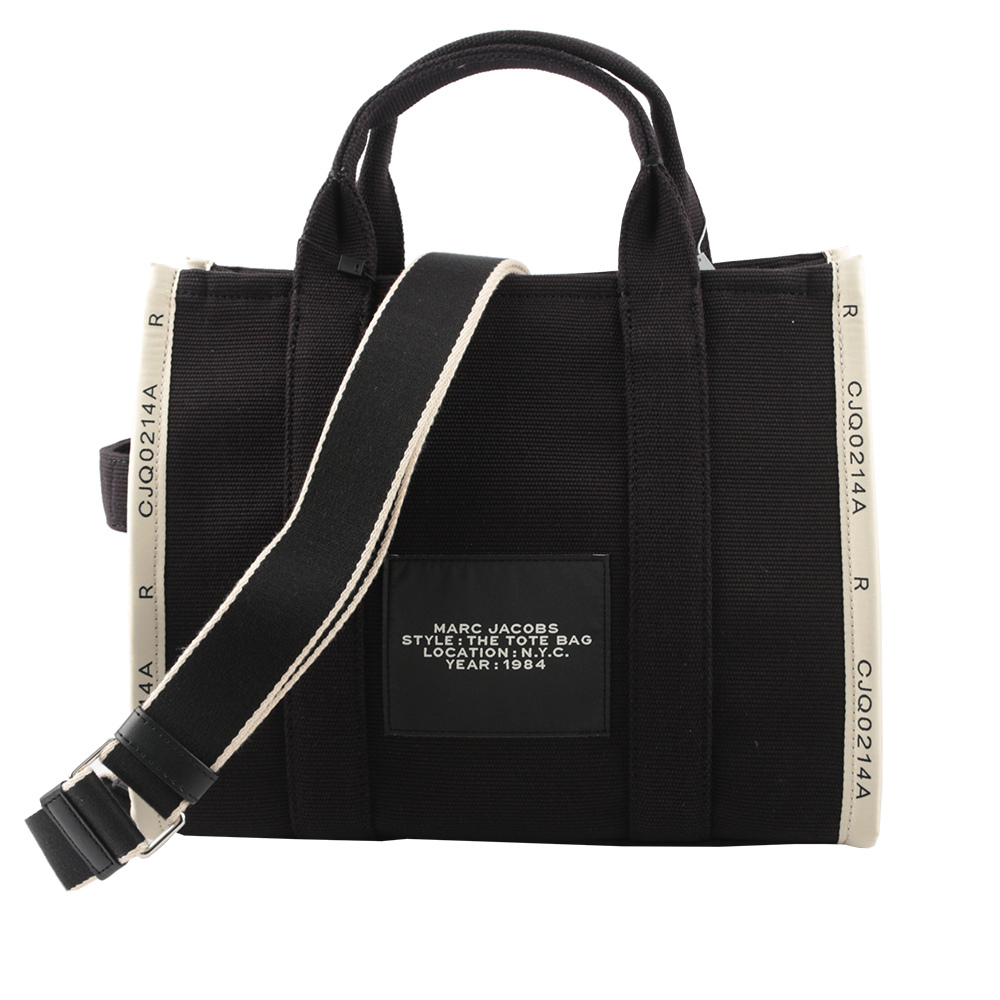 【MARC JACOBS】THE JACQUARD TOTE 雙色中款托特包(黑色/米色) M0017027 001